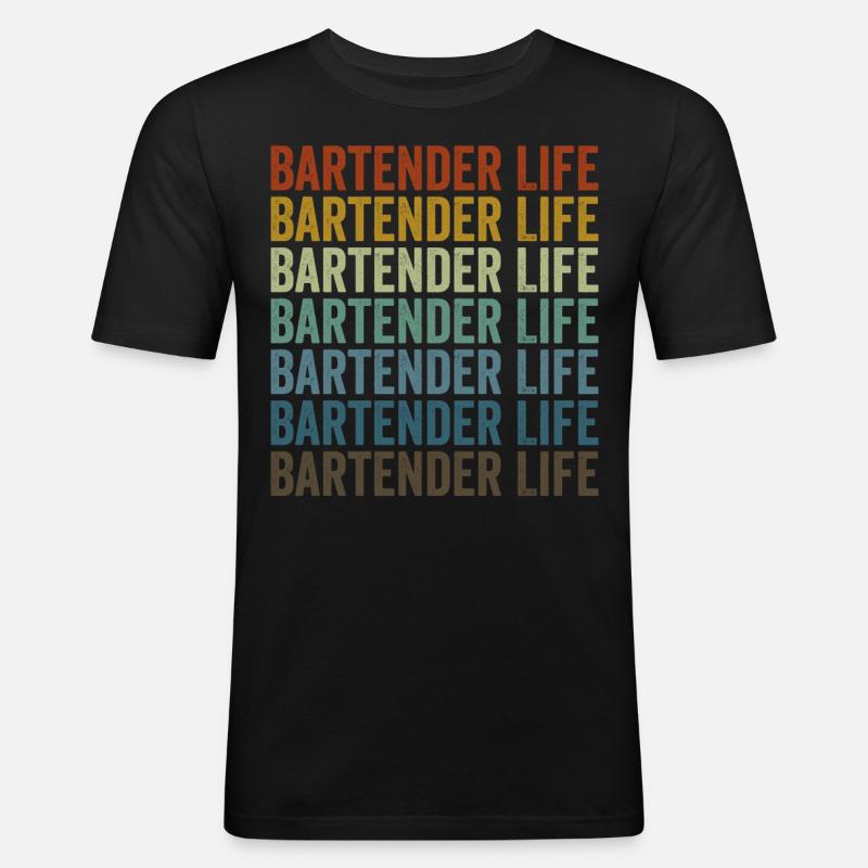 Bartend Life Bartending Bartending - T-shirt près du corps Homme - noir
