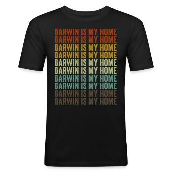 Darwin is my home Charles Darwin Evolution A - Men's Slim Fit T-Shirt - black - Front - Nik (191cm)