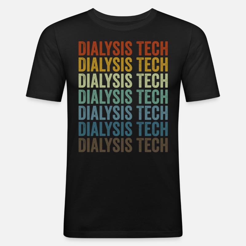 Dialyse-Techniker Dialyse-Techniker Leopard Print - Männer Slim Fit T-Shirt - Schwarz