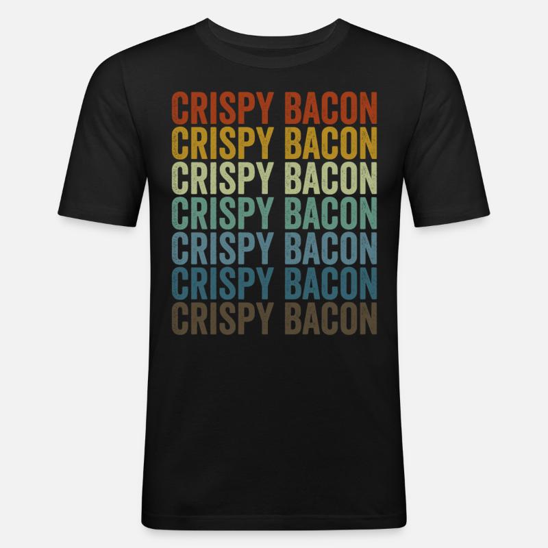Amateurs de bacon croustillant - T-shirt près du corps Homme - noir