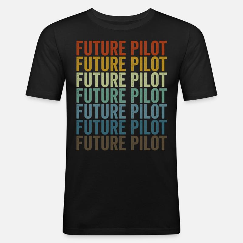 Zukünftiger Pilot Flugzeugpilot Luftfahrt - Männer Slim Fit T-Shirt - Schwarz