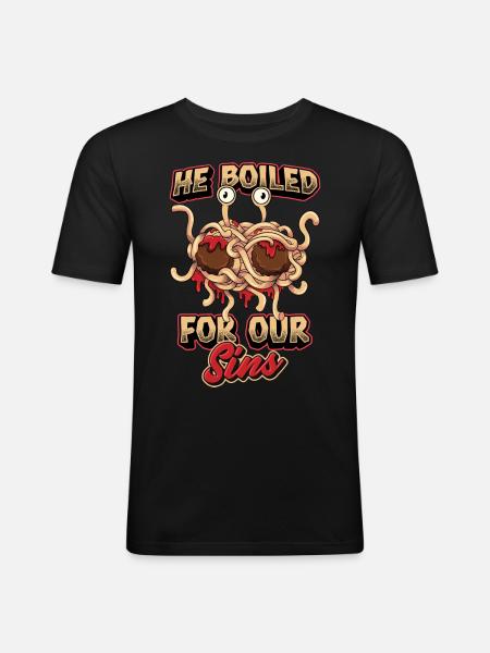 Flying Spaghetti Monster Pastafari - Men's Slim Fit T-Shirt - black