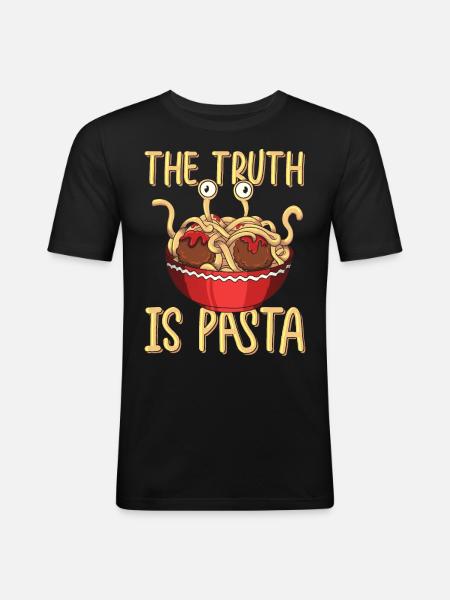 Flying Spaghetti Monster FSM - Men's Slim Fit T-Shirt - black
