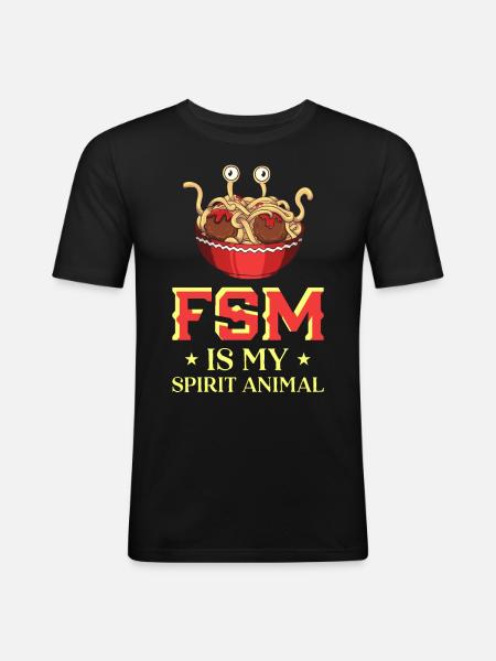 Flying Spaghetti Monster Pastafari - Men's Slim Fit T-Shirt - black