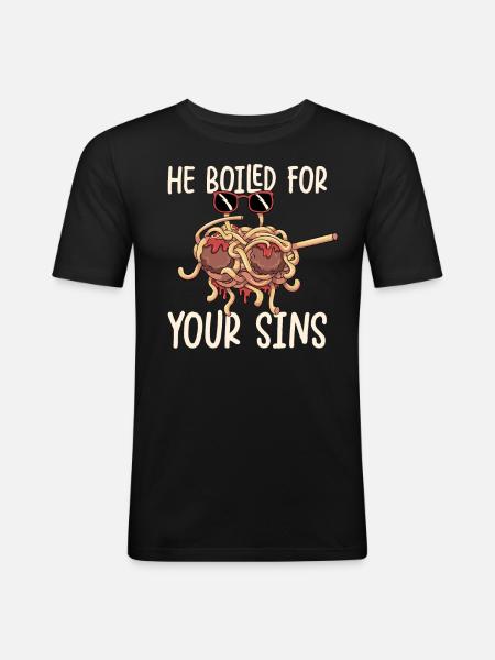 Dab Flying Spaghetti Monster - Men's Slim Fit T-Shirt - black