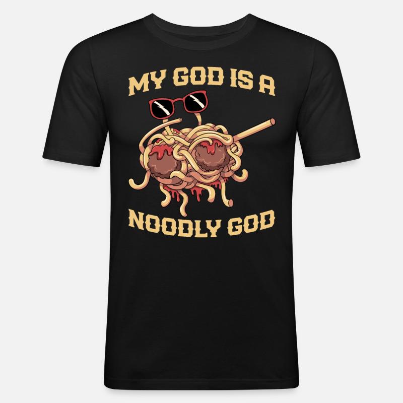 Dab Flying Spaghetti Monster - Men's Slim Fit T-Shirt - black