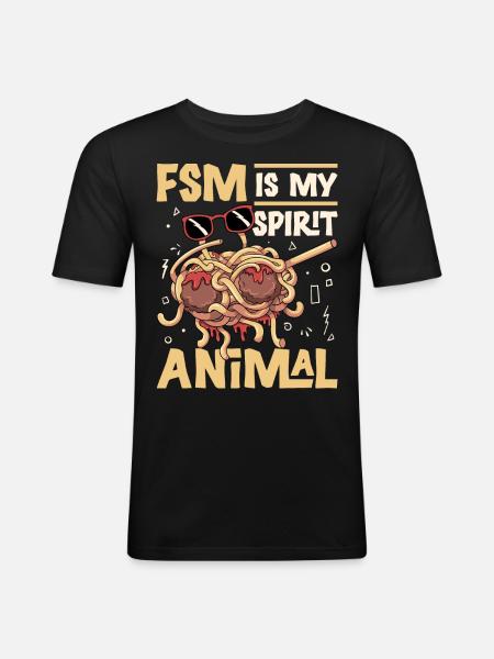 Dab Flying Spaghetti Monster - T-shirt près du corps Homme - noir