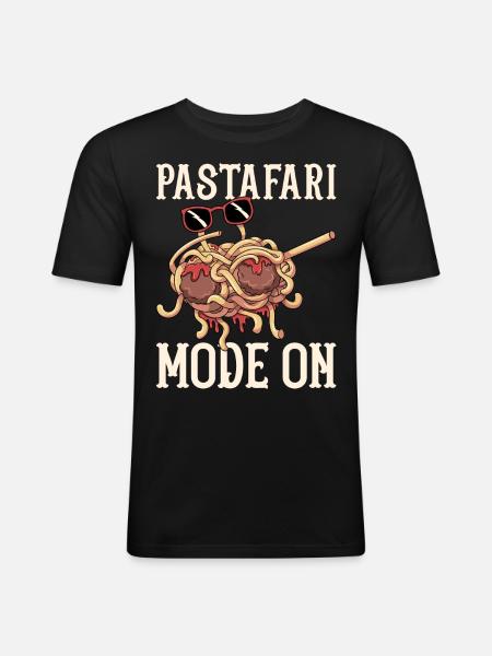 Dabbing Flying Spaghetti Monsters Pastafarian - Men's Slim Fit T-Shirt - black