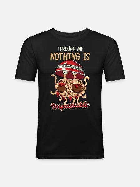 Flying Spaghetti Monster Pastafarian Pastafari - Men's Slim Fit T-Shirt - black