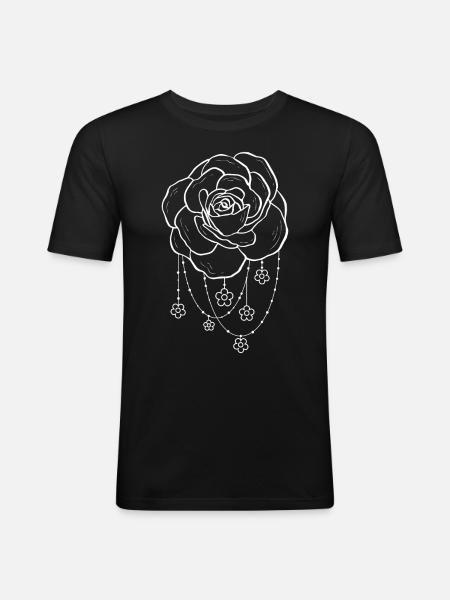 Bohemian Aesthetic Rose - Men's Slim Fit T-Shirt - black