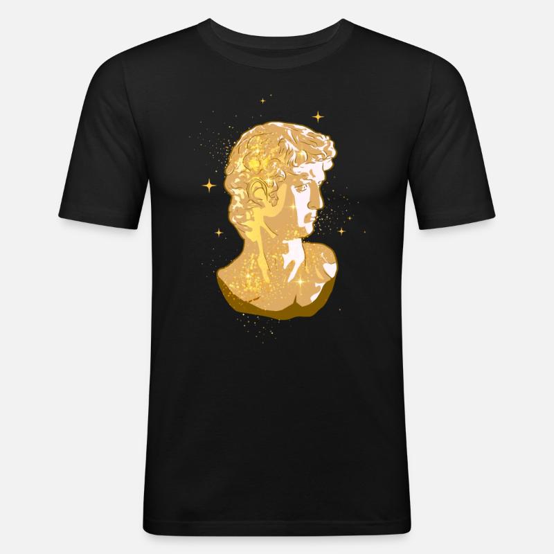 Boujee Aesthetic David Statue Bougie - Männer Slim Fit T-Shirt - Schwarz