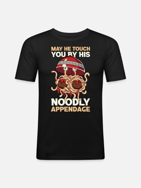 Flying Spaghetti Monster FSM - Men's Slim Fit T-Shirt - black
