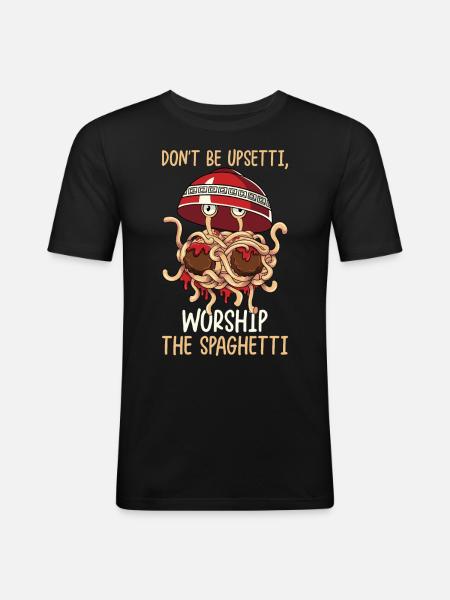 Flying Spaghetti Monster FSM - Men's Slim Fit T-Shirt - black