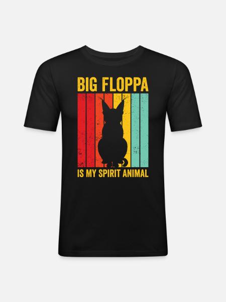 Big Floppa Caracal Retro - Men's Slim Fit T-Shirt - black
