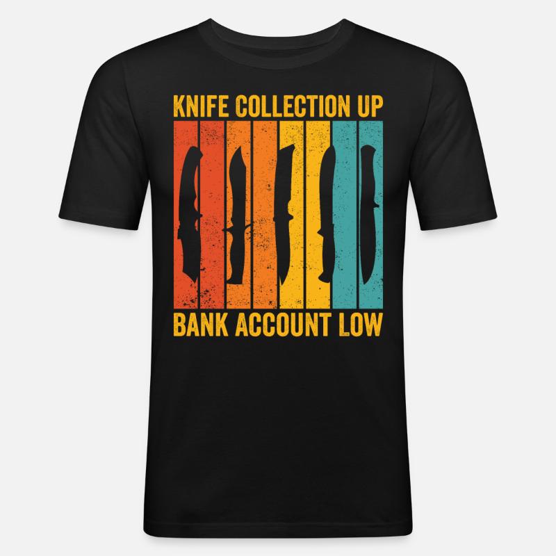 Drôle de collectionneur de couteaux - T-shirt près du corps Homme - noir