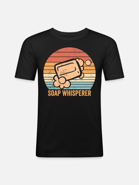 Funny soap making soap maker - Men's Slim Fit T-Shirt - black