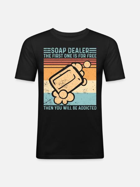 Funny soap making soap merchant - Men's Slim Fit T-Shirt - black