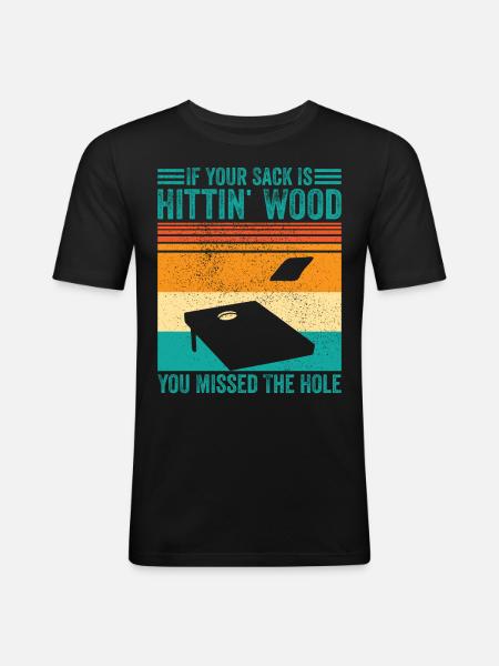 Funny cornhole - Men's Slim Fit T-Shirt - black
