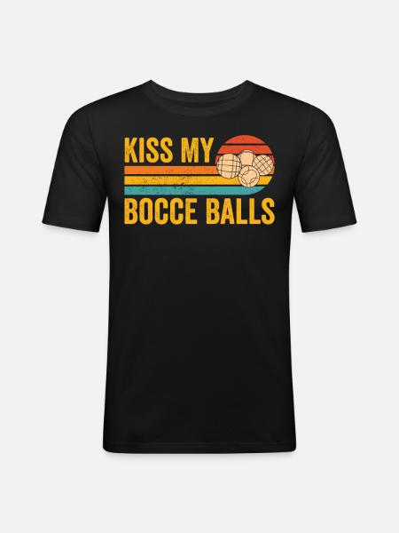 Funny Boccia Ball Retro - Men's Slim Fit T-Shirt - black