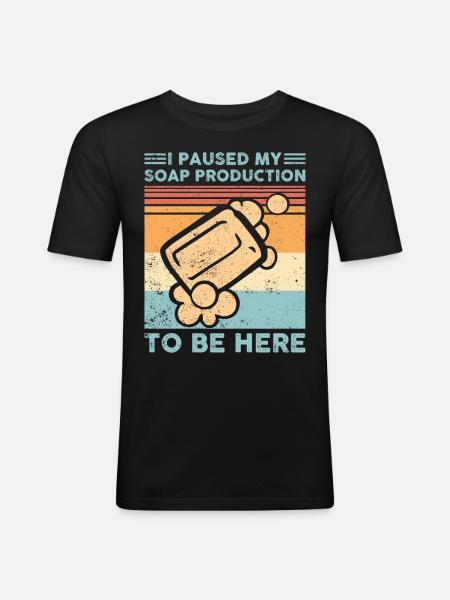 Funny soap making soap maker - Men's Slim Fit T-Shirt - black