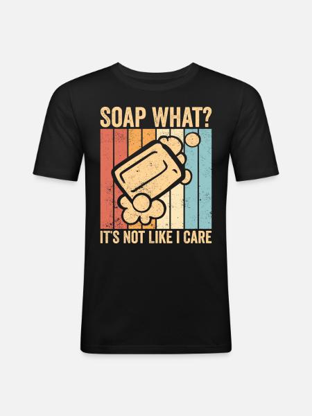 Funny soap making soap maker - Men's Slim Fit T-Shirt - black
