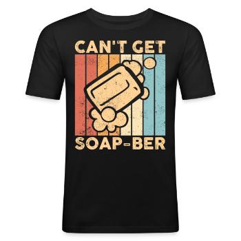 Fabricant de savon amusant - T-shirt près du corps Homme - noir - Devant - Nik (191cm)
