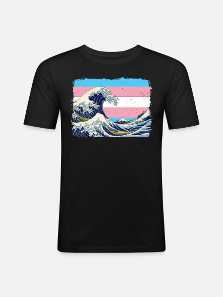 Transgender Pride Trans Flag - Men's Slim Fit T-Shirt - black