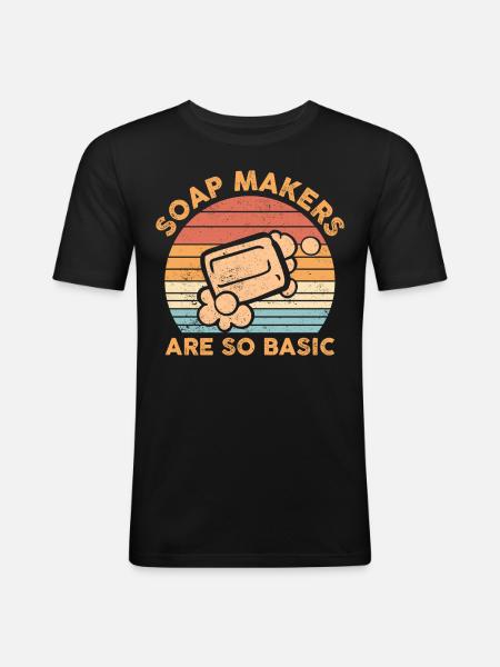 Funny soap making soap maker - Men's Slim Fit T-Shirt - black