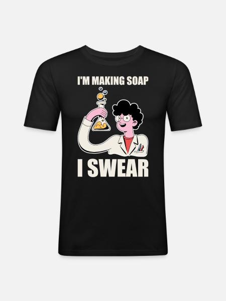 Funny soap making soap maker - Men's Slim Fit T-Shirt - black