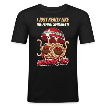 FSM - Männer Slim Fit T-Shirt - Schwarz - Vorne - Nik (191cm)