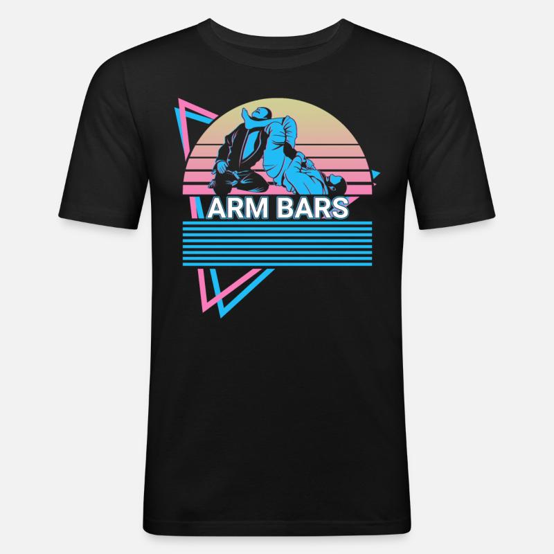 Jiu Jitsu BJJ Retro - Männer Slim Fit T-Shirt - Schwarz