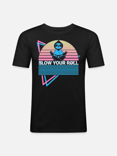 Funny Jiu Jitsu BJJ Retro - Men's Slim Fit T-Shirt - black
