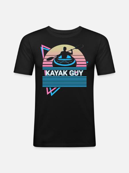Kayak Kayaking Retro - Men's Slim Fit T-Shirt - black