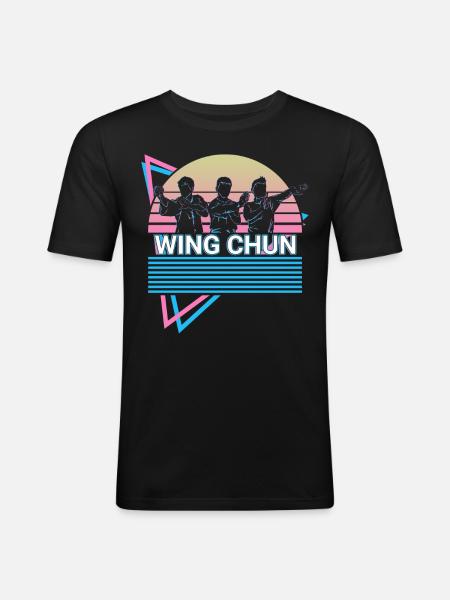 Kung Fu Retro - Men's Slim Fit T-Shirt - black