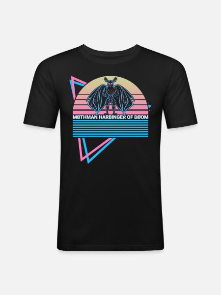 Mothman Cryptid Retro - Men's Slim Fit T-Shirt - black