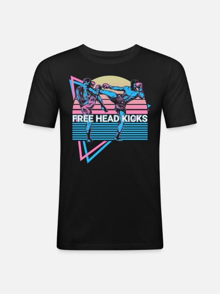 Muay Thai Kickboxing Retro - Men's Slim Fit T-Shirt - black