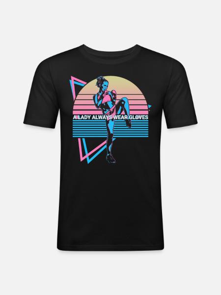 Muay Thai Kickboxing Retro - Men's Slim Fit T-Shirt - black