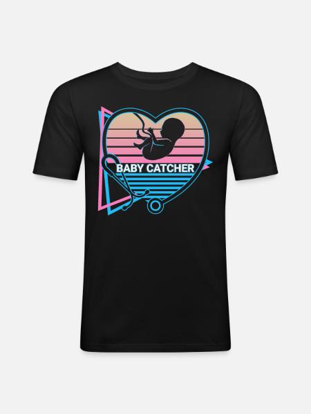 Obgyn Retro - Men's Slim Fit T-Shirt - black