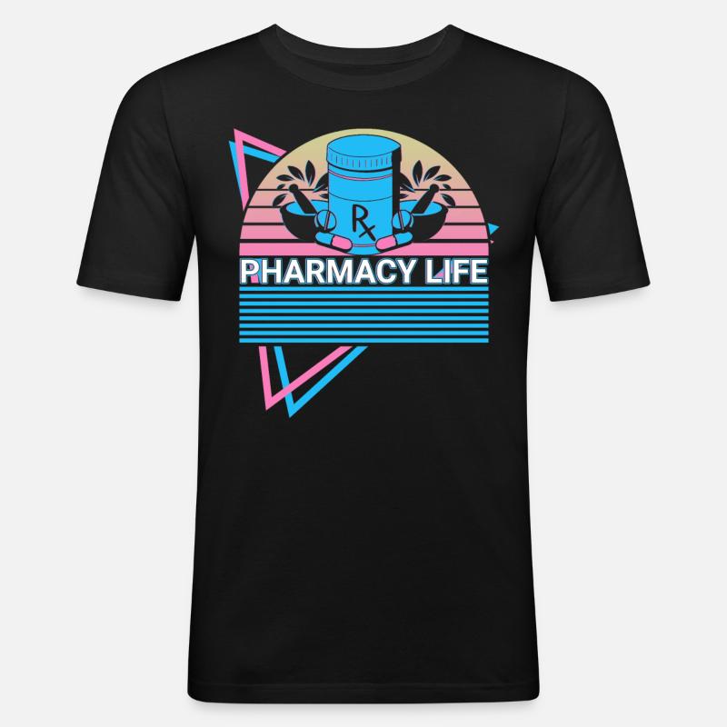 Apotheker Retro - Männer Slim Fit T-Shirt - Schwarz