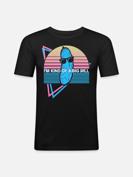 Funny Pickle Retro - Men's Slim Fit T-Shirt - black