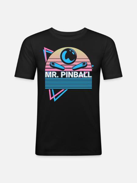Mr. Flipper Retro - Men's Slim Fit T-Shirt - black