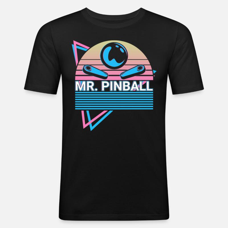 Mr. Flipper Retro - Männer Slim Fit T-Shirt - Schwarz