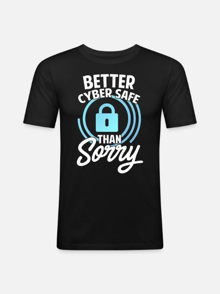 Cybersecurity, Hacking, IT - Men's Slim Fit T-Shirt - black