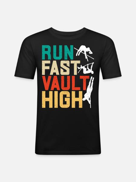 Stabhochsprung Stabhochspringer - Männer Slim Fit T-Shirt - Schwarz