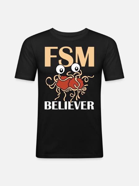 Flying Spaghetti Monster FSM Pastafarian - Men's Slim Fit T-Shirt - black