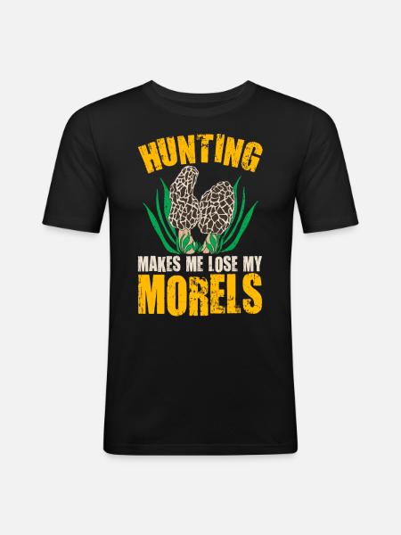 Mushroom hunter mushroom hunting - Men's Slim Fit T-Shirt - black