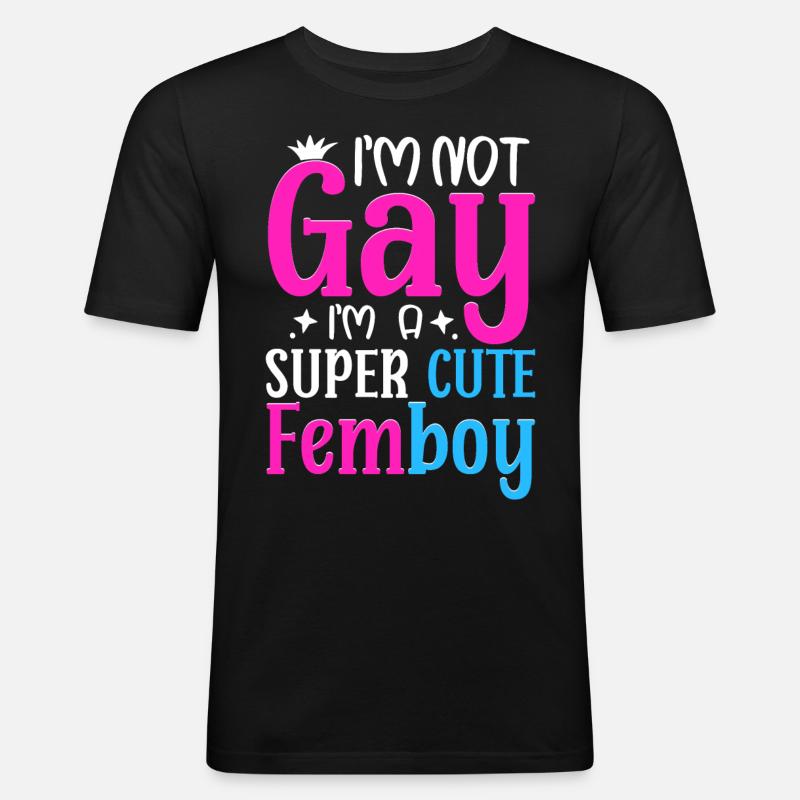 Crossdressing - Männer Slim Fit T-Shirt - Schwarz