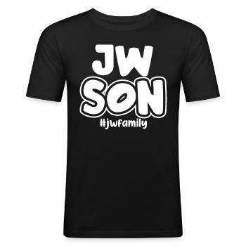 Témoins de Jéhovah - T-shirt près du corps Homme - noir - Devant - Nik (191cm)