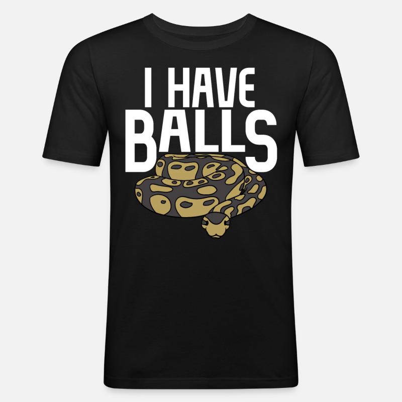 Serpent python boule - T-shirt près du corps Homme - noir