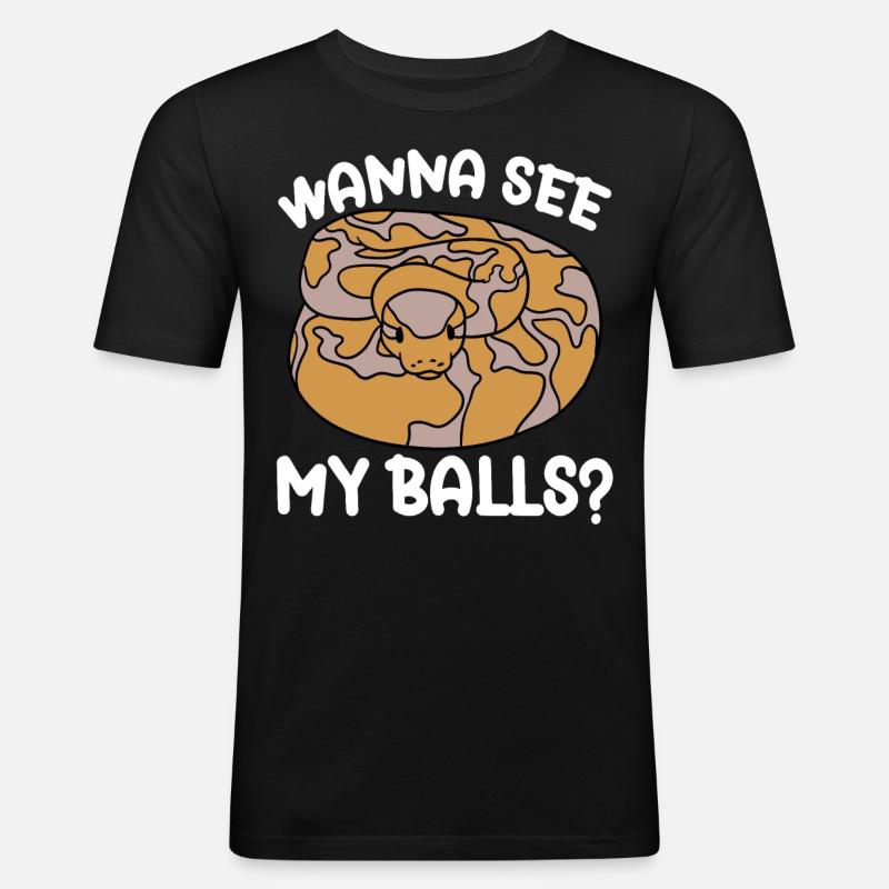 Ball python snake - Men's Slim Fit T-Shirt - black